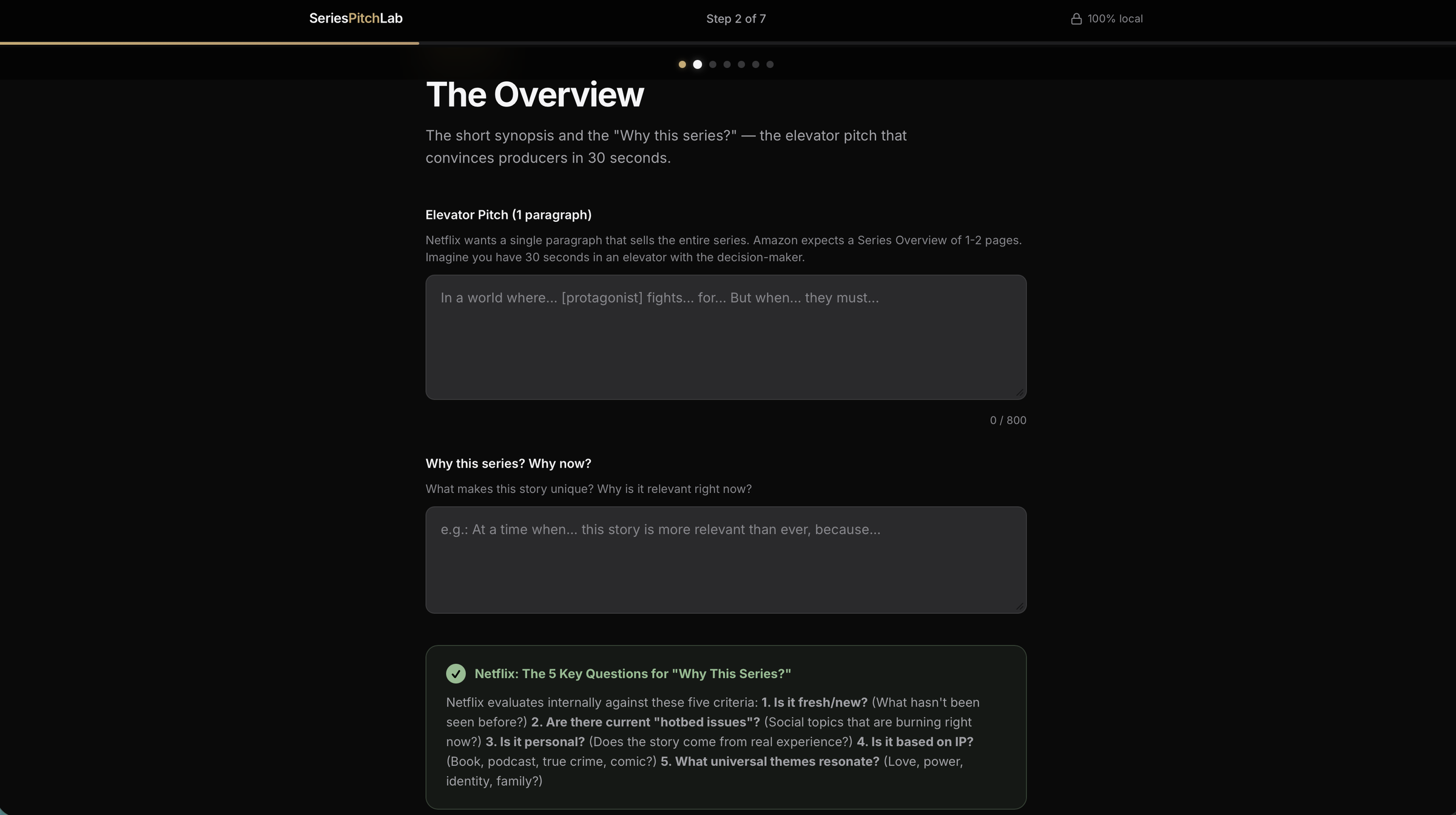 SeriesPitchLab — Step 2: The Overview
