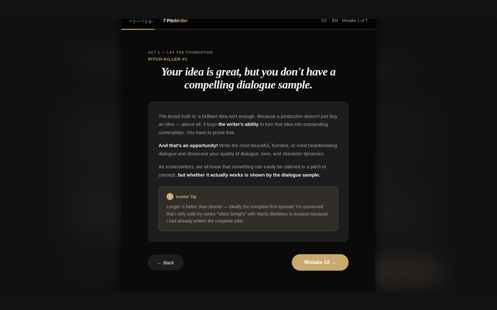 The 7 Killers for Your Series Pitch