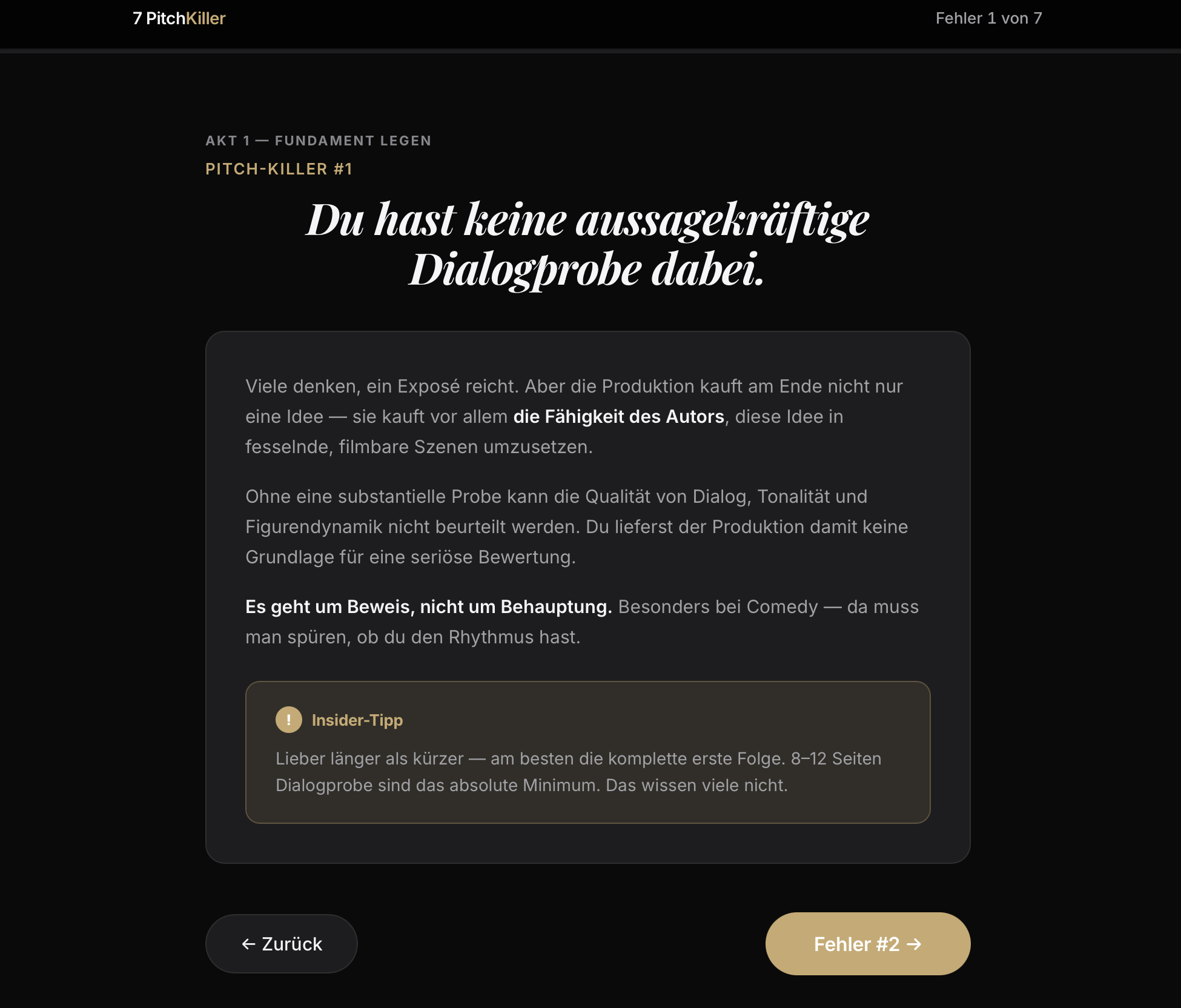 Die 7 Killer f&uuml;r deinen Serien-Pitch